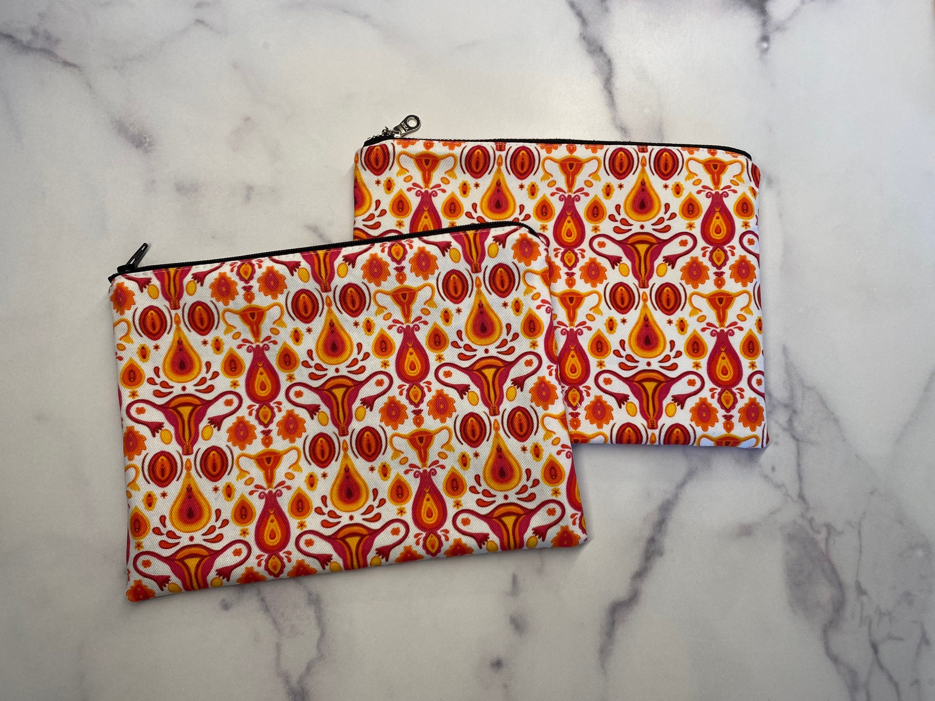 Uterus print zippered pouch